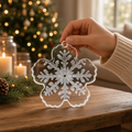 snowflake ornament ready to go onto tree or stand 