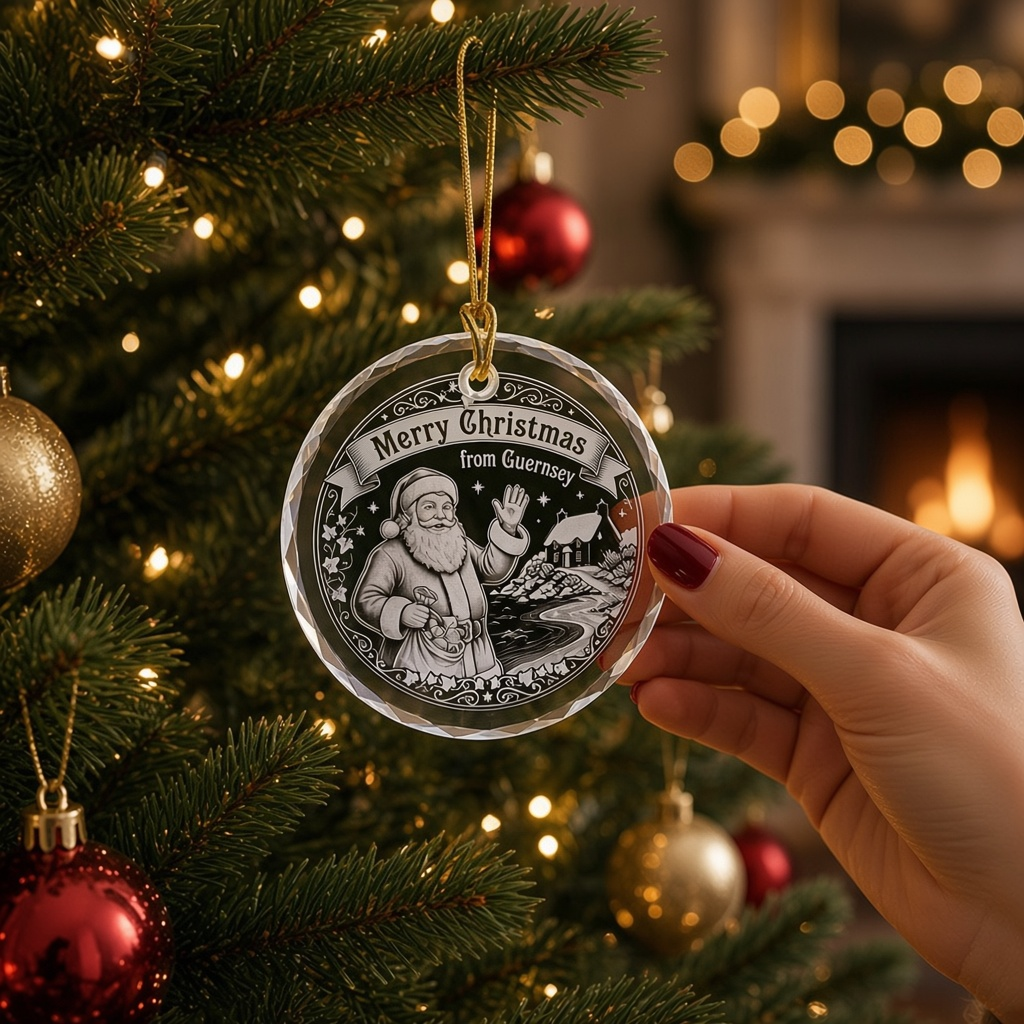 Round hanging optic crystal ornament 80mm  xmas tree or stand