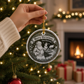 Round hanging optic crystal ornament 80mm ready to go onto tree or stand