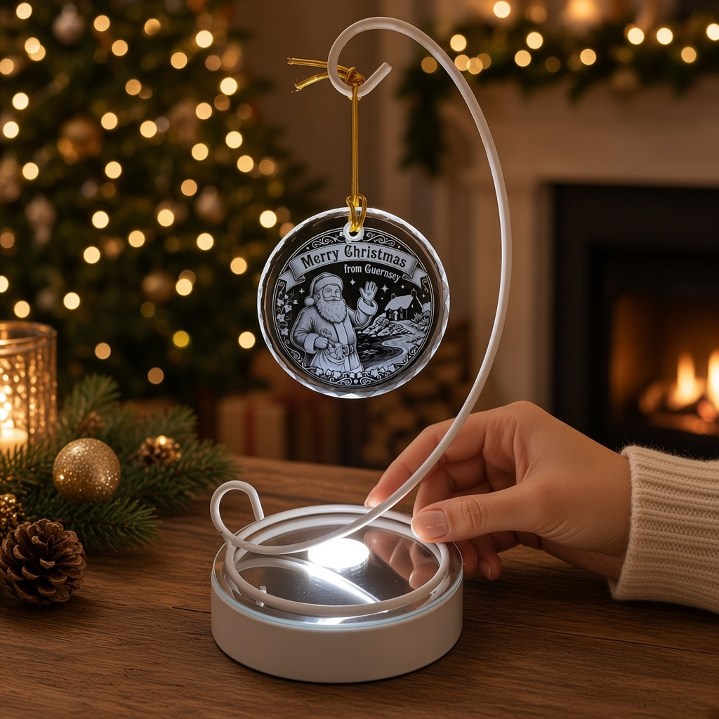 Round hanging optic crystal ornament 80mm  xmas tree or stand