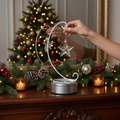 Sarnia3Dcrystals minimalist white metal display stand with a curved arm for ornaments